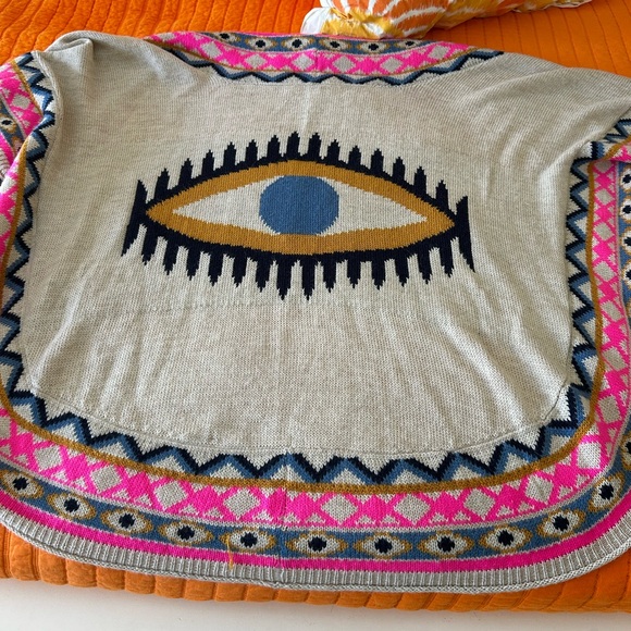 Mara Hoffman Evil Eye Shawl / poncho  Sz O/Z RARE - Picture 9 of 10